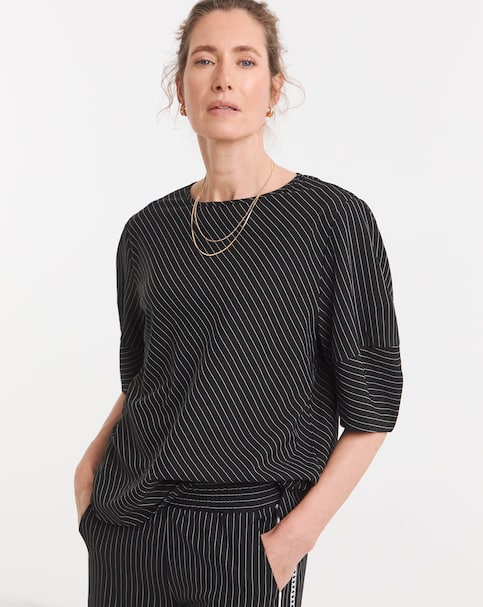 Striped Structured Sleeve Co-Ord Top