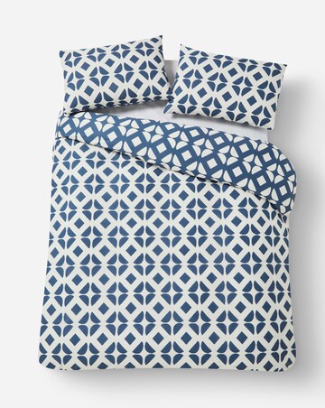 Gray & Osbourn Arran Tile Print Duvet Set Blue