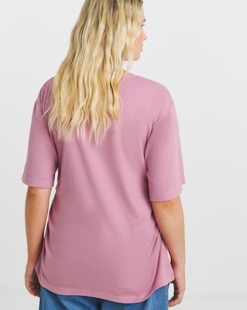 Mauve Pink Cinched Waist T-Shirt