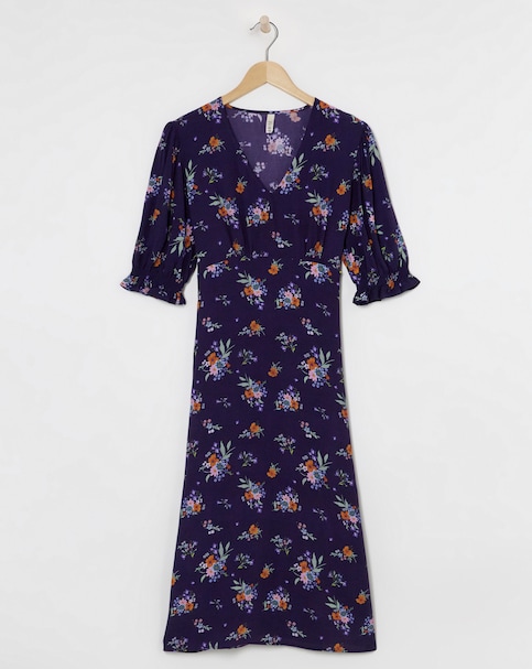 Anise Adeline V Neck Tie Back Midi Dress