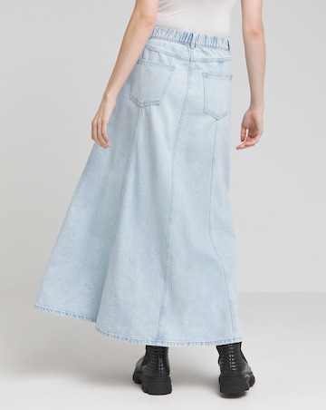 Simply Be Light Wash A Line Maxi Denim Skirt