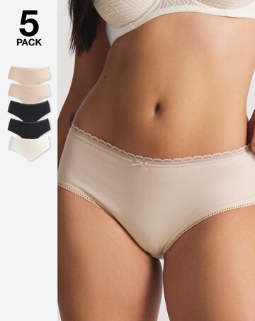 Dorina Naomi 5 Pack Organic Cotton Hipster Knicker Multi