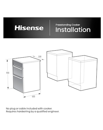 Hisense HDCEC5C10W 50cm Electric Double Cooker - White