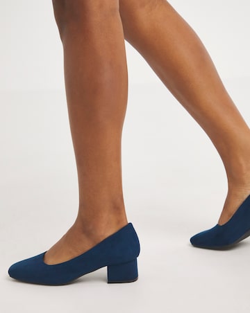 Orlia Flexi Sole Block Heel Court Shoes - Wide Fit (E)