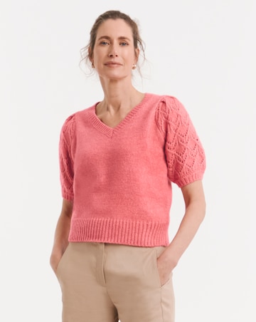Pointelle Short Sleeve Jumper