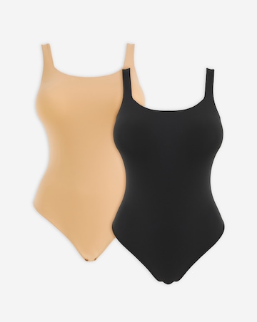 MAGISCULPT Light Control (2 Pack) Smoothing Vest Bodysuits Black/Latte