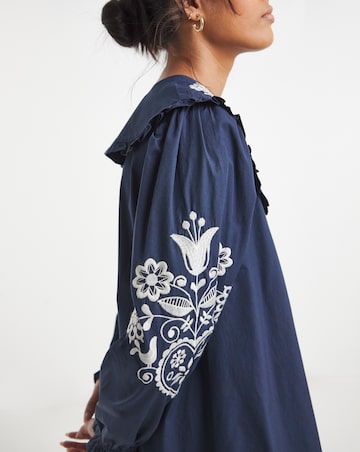 Simply Be Embroidered Collar Detail Shirt Dress