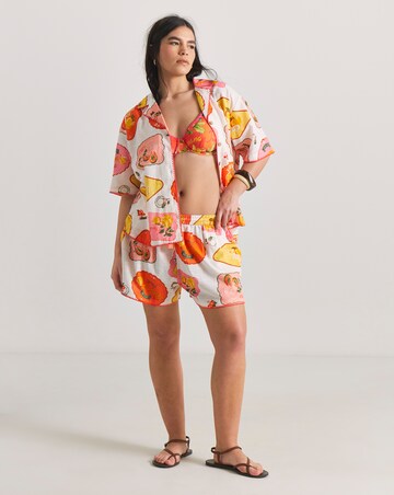 Figleaves Sticker Print Beach Shirt and Short Co-Ord Set