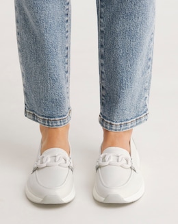 Heavenly Soles Carol Leather Sporty Loafers - Wide Fit (E)