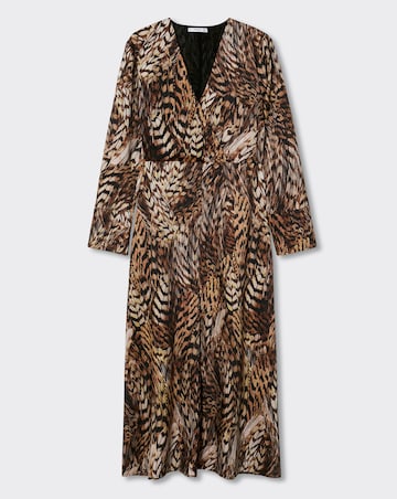 Mango Pluma Animal Print Fluid Dress
