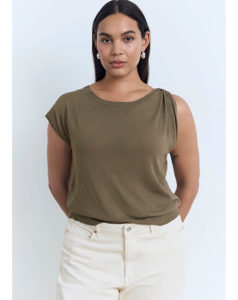 Mango Fine Knit Asymmetrical Sweater