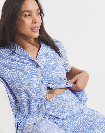 Joe Browns Fern Print Pyjama Set Cornflower Blue