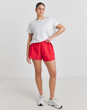 Simply Be Cotton Beach Broderie Shirt And Short Co-Ord Set