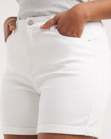 Simply Be White 24/7 Mid Shorts