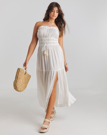 Lurex Bandeau Maxi Beach Dress