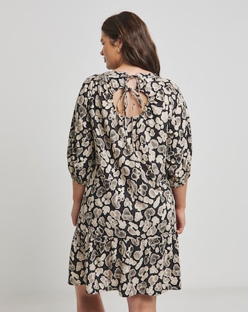 Native Youth Agate Smock Raglan Mini Dress With Cut Away Back