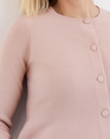 Round Neck Peplum Cardigan