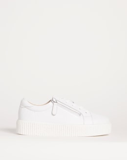 Talulah Leather Side Zip Trainers - Extra Wide Fit (EEE)