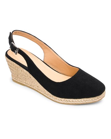 Miami Wedge Espadrille Slingback Sandals - Wide Fit (E)