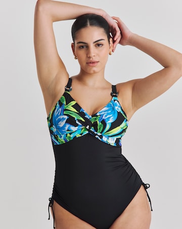 Fantasie Talm Beach Twist Front V Neck Adjustable Leg Swimsuit Black