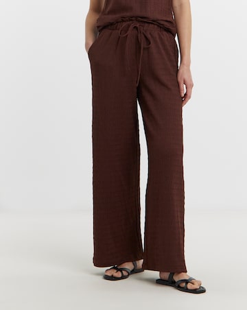 Textured Jersey Wide Leg Trouser