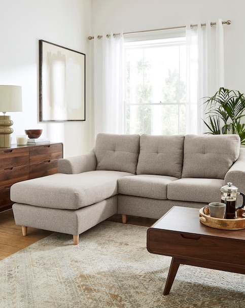 Baxter Fabric Left Hand Corner Chaise Sofa