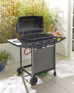 3 Burner Gas BBQ with Side Burner with Cover