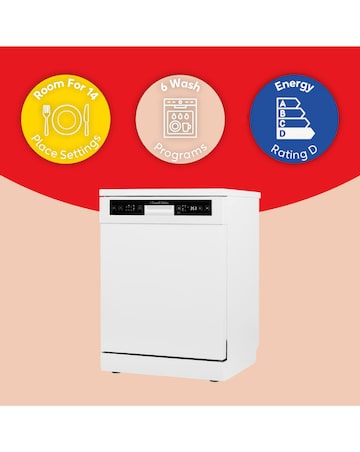 Russell Hobbs RH60DW00D2W Full Size Dishwasher - 14 Place Settings - White