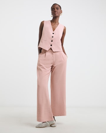 Textured Button Front Waistcoat