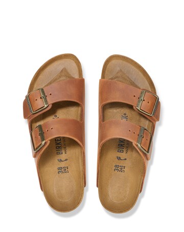 Birkenstock Classic Suede Leather Arizona Sandals - Cognac