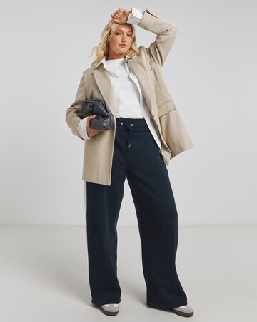 Navy Stripe Wide Leg Joggers