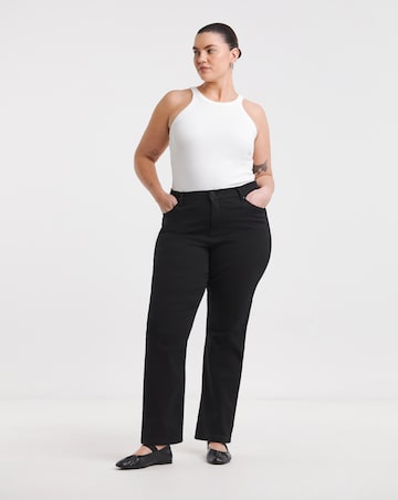 Black 24/7 Stretch Straight Leg Jeans