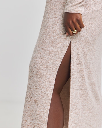 Beige Marl Cosy Maxi Column Dress