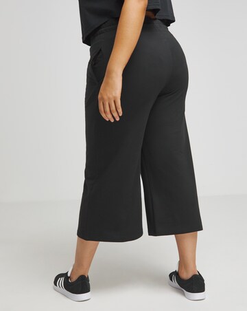 Black Cropped Wide Leg Joggers