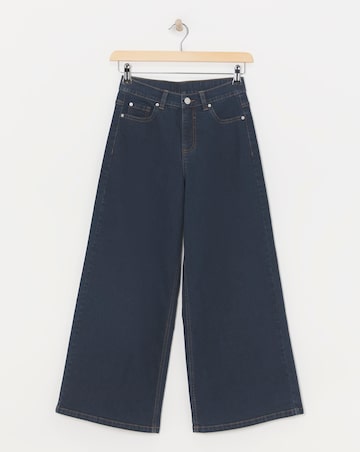 Simply Be Indigo 24/7 Crop Wide Leg Jeans