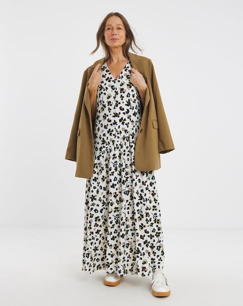Asymmetric Seam Maxi Dress