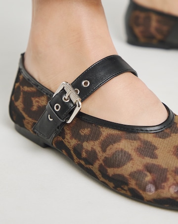 Mykonos Net Mesh Mary Jane Ballerinas - Wide Fit (E)