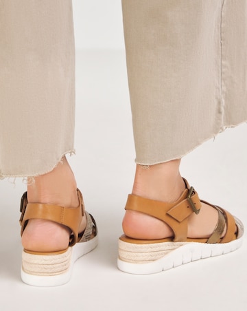 Sinead Leather Crossover Sandal Wide E Fit