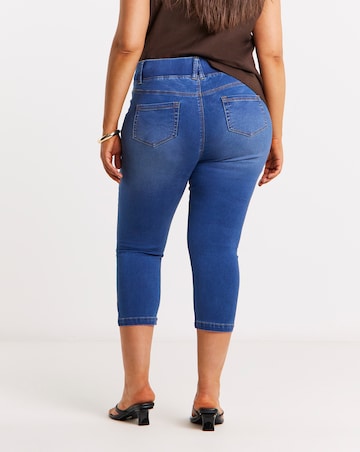 Simply Be Mid Blue Skinny Cropped Jeggings