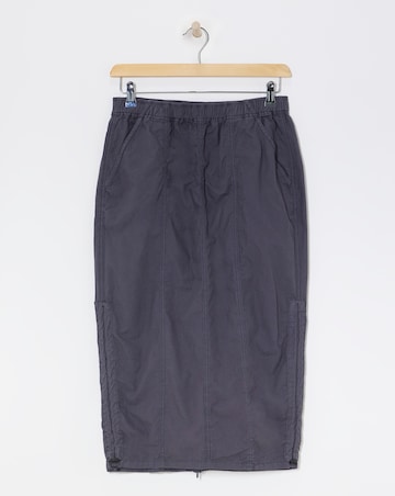 Charcoal Grey Parachute Cargo Midi Skirt
