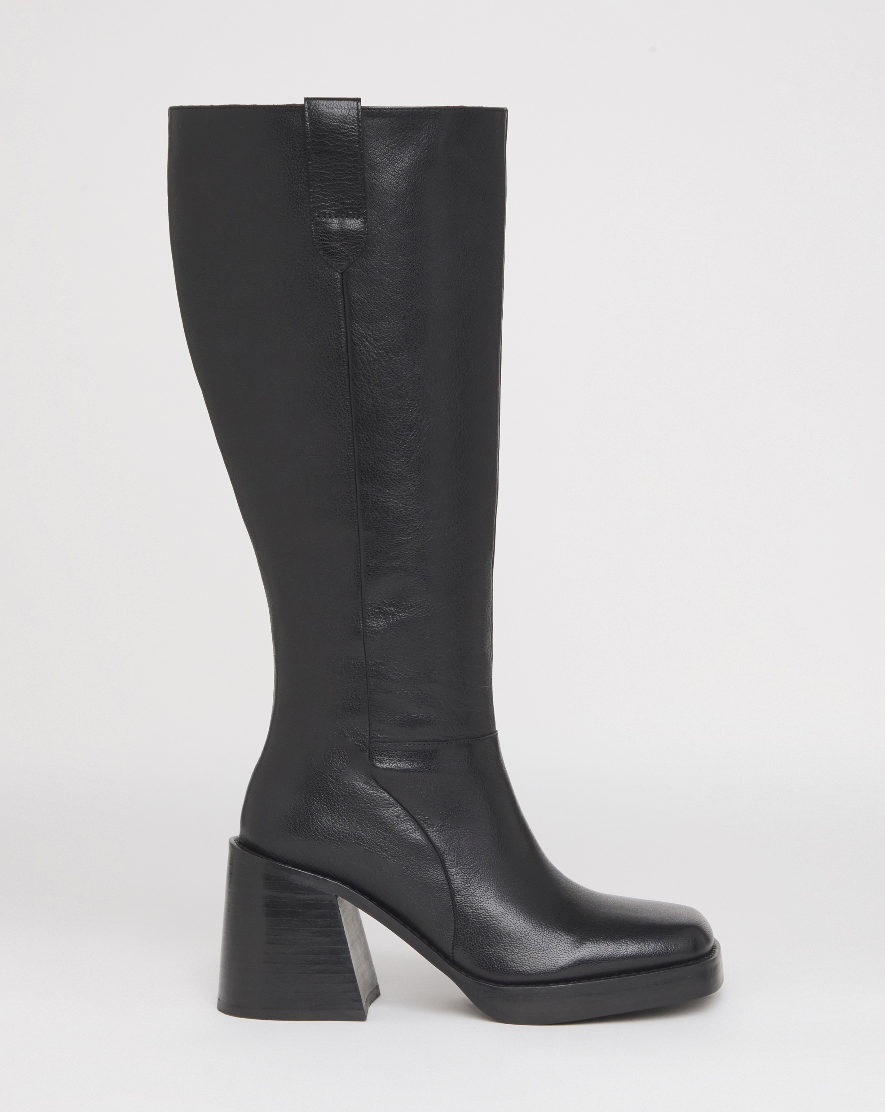 Knee Square It's At Faux Leather Platform Boots Cloudy