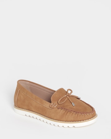Cushion Walk Bow Detail Moccasin Flats - Extra Wide Fit (EEE)