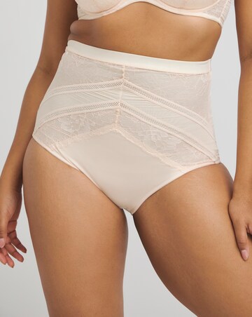 MAGISCULPT Firm Tummy Control Lace And Mesh Waist Nipper Brief - Blush