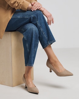 Heavenly Soles Connie Kitten Heel Pointed Court Shoe - Extra Wide Fit (EEE)