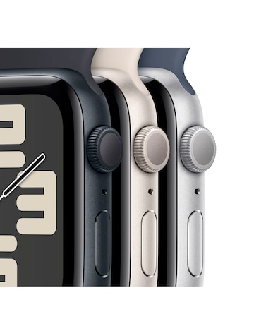 Apple Watch SE GPS 44mm Silver Aluminium Case, Storm Blue Sport Band - M/L