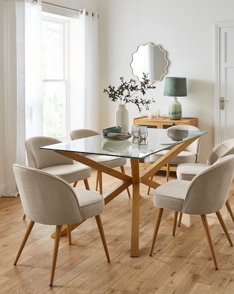 Bodie Oak Effect 6 Seater Dining Table