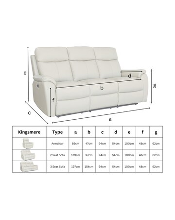 Aspire Kingsmere Leather Power Recliner 2 Seater
