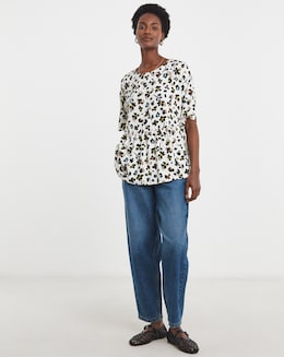 Crew Neck Short Sleeve Peplum T-Shirt