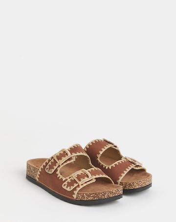 Heavenly Feet Sandy Stitch Detail Sandals - Wide Fit (E)