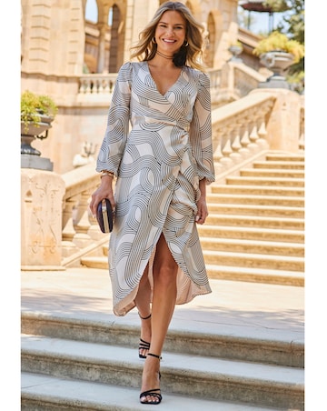 Sosandar Ring Detail Wrap Dress